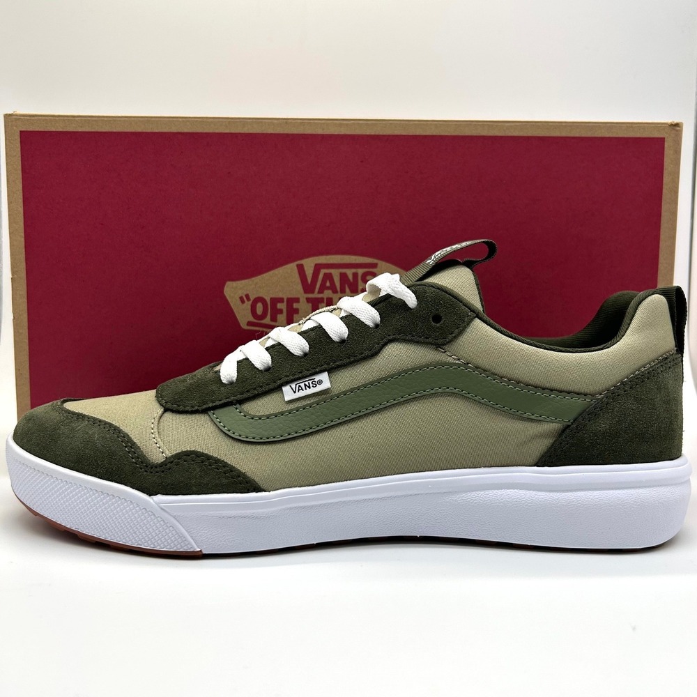 Vans Range EXP Sneakers Mens 13 Green Elm Grape Leaf Suede Canvas Shoes